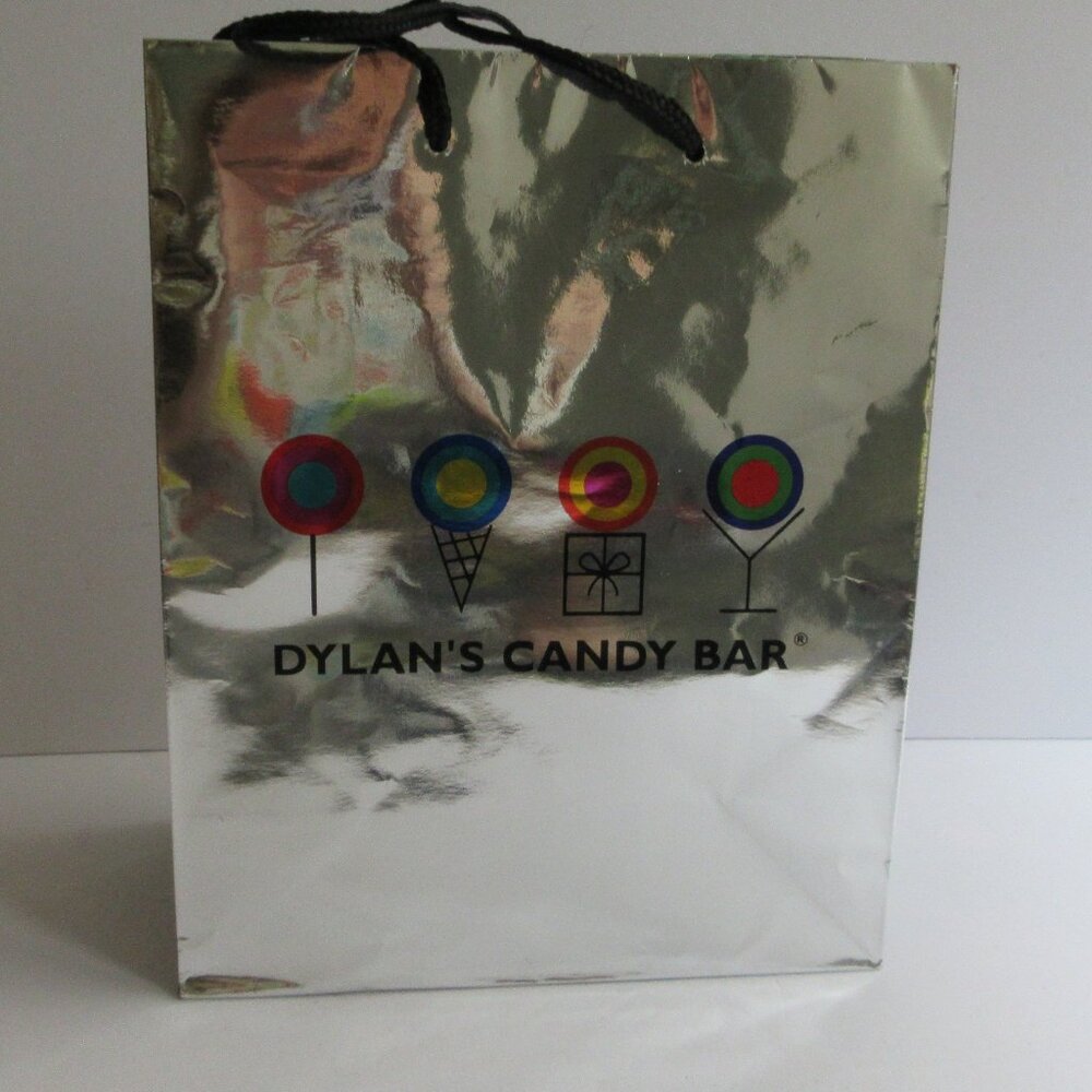 Dylan’s Candy Bar SIlver Multicolor Logo Gift Shopping Bag EMPTY 10" x 8" x 4"